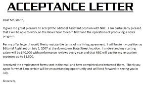 Job Acceptance Letter 3000 Acceptance Letter Example