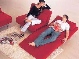 Red Rust Fabric Sofa Bed Furniture