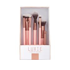 luxie complete face brush set rose