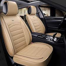 Deluxe Beige Pu Leather Front Seat Cove