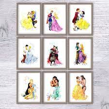 Disney Poster Set Of 9 Princess Art