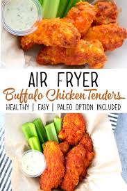 For this breading it is very similar to my homemade chicken nuggets. Air Fried Buffalo Chicken Strips Healthy Comfort Food