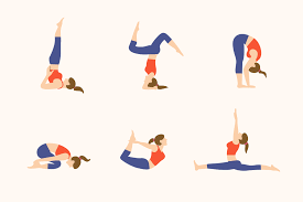 Here are twelve yoga asanas (postures) that look simple. 12 Yoga Poses Icon Illustrations Creative Vip