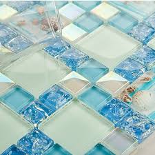 Blue And Iridescent White Glass Tile
