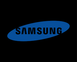 samsung brand logo phone symbol blue