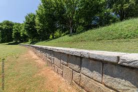 Low Retaining Wall Along A Hillside