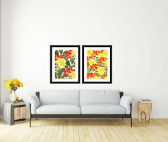 2 flower print prints art