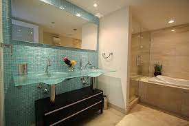 accent tile wall in bathroom modern