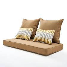 blisswalk light brown 5 pieces outdoor bench replacement cushion with 2 lumber pillows by for patio furniture