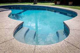 exposed aggregate pool deck patio