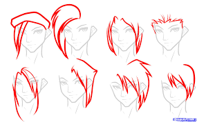 Step five includes the hair, eyes, mouth and the details in the ear. Cute Anime Boy Hairstyles Drawing Jelitaf