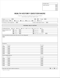Health History Questionnaire Online