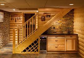Basement Into A Log Cabin Inspired Man Cave