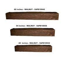 6 In X 8 In X 4 Ft Walnut Riverwood Faux Wood Cap Shelf Mantel