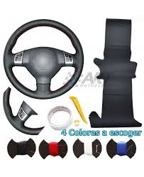 Black Leather Steering Wheel Cover For
