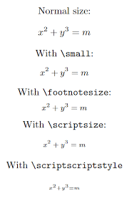 set equation font size in latex