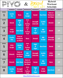 piyo hybrid workout schedules and