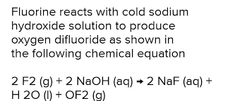 when fluorine reacts with cold and