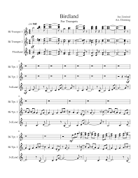Birdland For Trumpets Sheet Music For Trumpet Download