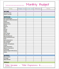 Monthly Budget Monthly Budget Worksheet Monthly Budget