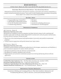 Sample Electrician Resume Example  