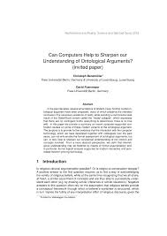 pdf can computers help to sharpen our understanding of ontological pdf can computers help to sharpen our understanding of ontological arguments invited paper