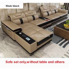 Paris 1 contemporary black leather living room furniture sofa set. 1 Set 4 Seat First Layer Real Leather Living Room Sofa Set Corner Sofa Set With Bluetooth Speaker Function Modern Home Furniture Living Room Sofas Aliexpress