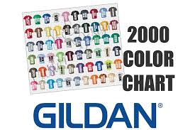 Gildan 2000 Unisex T Shirt Color Chart