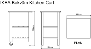 ikea bekvam kitchen cart dwg drawing