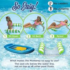 Aqua Leisure Monterey Water Inflatable 4 In 1 Pool Hammock Lounger Green