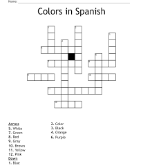 Colors In Spanish Crossword Wordmint