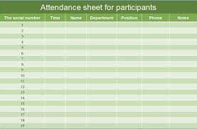 attendance sheet templates in excel