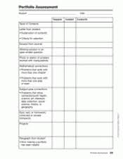 Portfolio Assessment Chart Teachervision