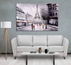 Canvas Paris View Street Painting Size