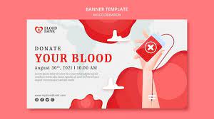 free psd blood donation banner template