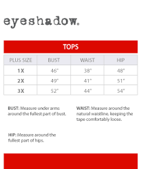 Eyeshadow Plus Size Chart Via Macys Com In 2019 Size Chart