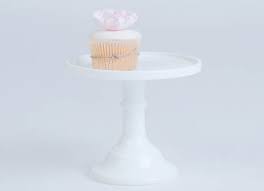 White Milk Glass Cake Stand Small The