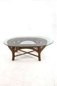Cane coffee table with glass top. Wicker Coffee Table W Glass Top