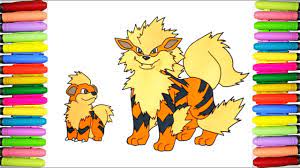 Visit our page for more coloring! Pokemon Coloring Growlithe And Arcanine Youtube
