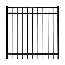 Black Steel Flat Top Design Fence Gate