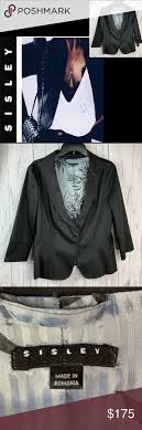 Sisley Jacket Blazer Size 48 Eur Black Sisley Jacket Blazer