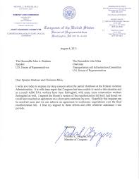 letter to speaker john boehner and