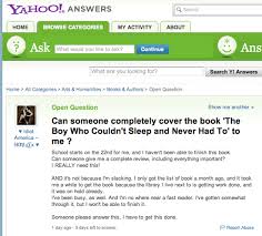 Kid Asks Yahoo Answers For Book Report Author Responds