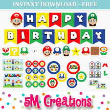 free mario inspired party printable