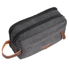 mens travel toiletry bag with double