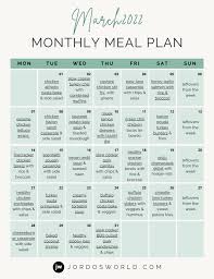 free monthly meal plan jordo s world