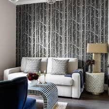 Living Room Trees Wallpaper Design Ideas