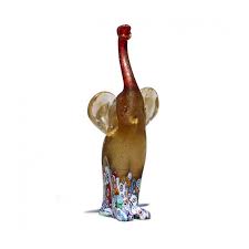 Murano Glass Gold Red And Murrine Elephant