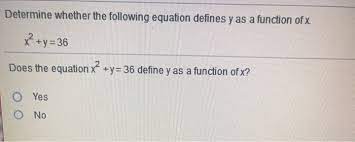 following equation defines y