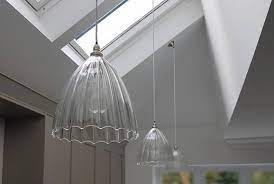 Ribbed Glass Pendant Ceiling Light